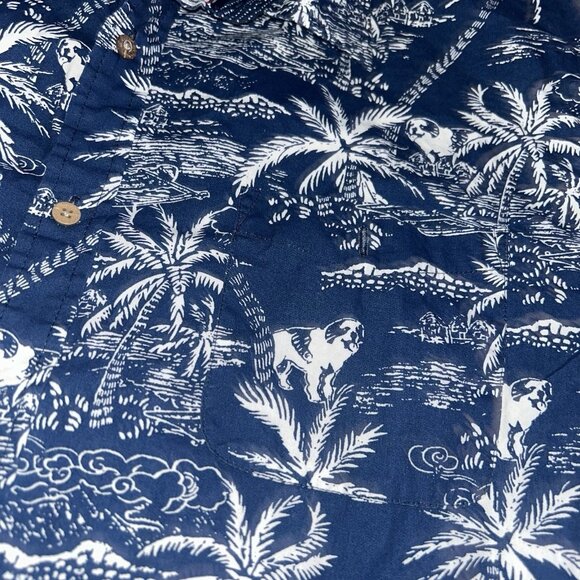 Rebel James & Charli Blue Island Dog Long Sleeve Button Down Retro Shirt XL - Picture 6 of 8